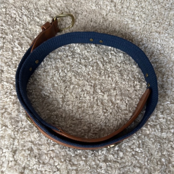 Men's Belt Leather Canvas and Leather Fish Metal Dorado Mahi Mahi Size 38 - Picture 9 of 12